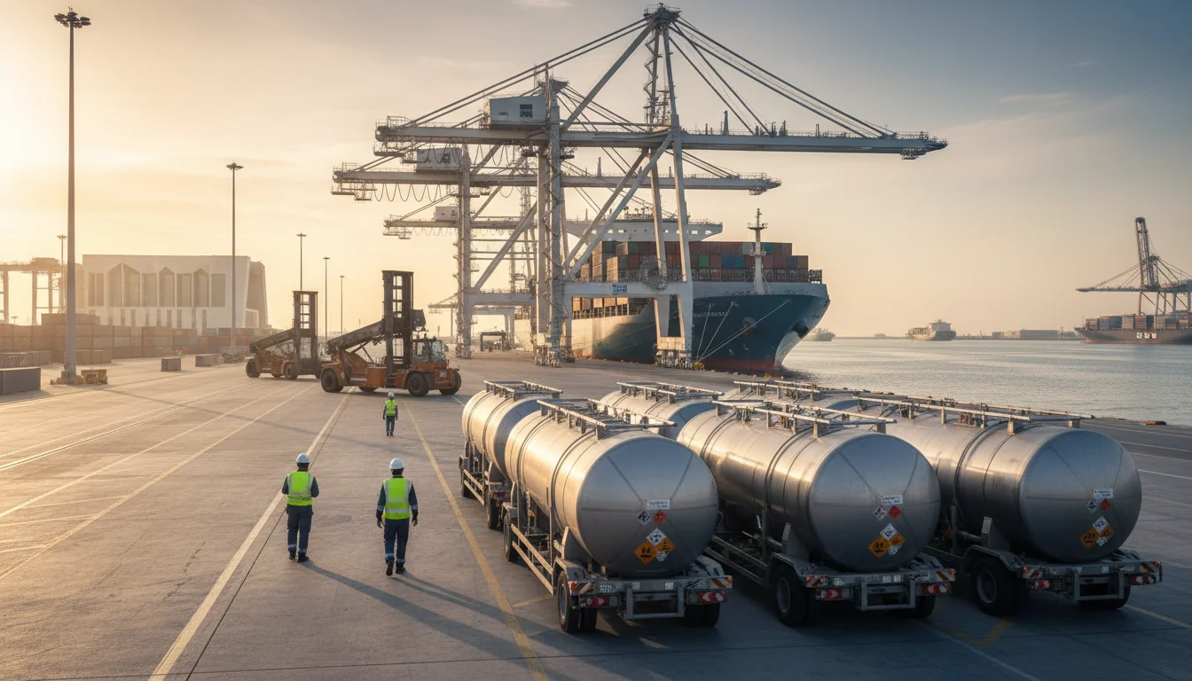 Logistique des précurseurs de batteries au Maroc : ISO-tanks, douane et créneaux portuaires 2026-2030
